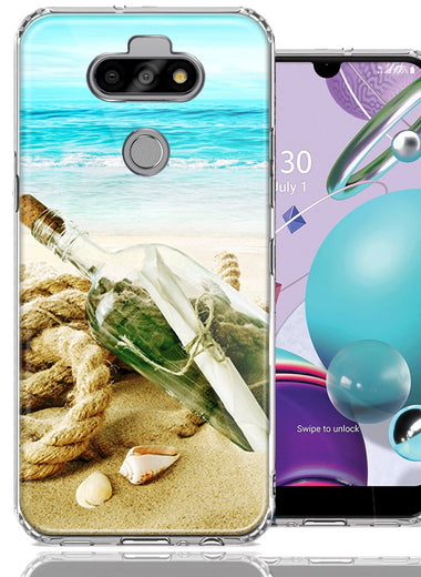 LG Aristo 5/K31/Fortune 3 Beach Message Bottle Design Double Layer Phone Case Cover