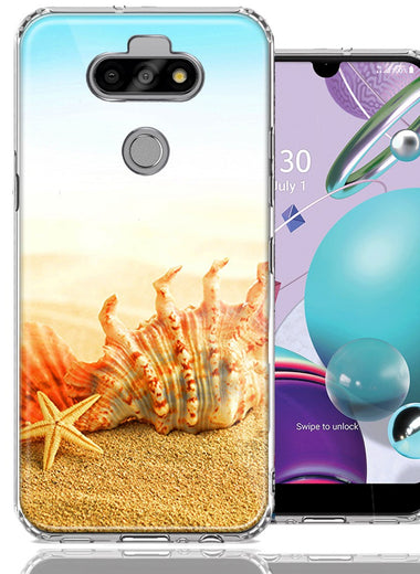 LG Aristo 5/K31/Fortune 3 Beach Shell Design Double Layer Phone Case Cover