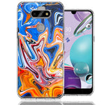 LG Aristo 5/K31/Fortune 3 Blue Orange Abstract Design Double Layer Phone Case Cover
