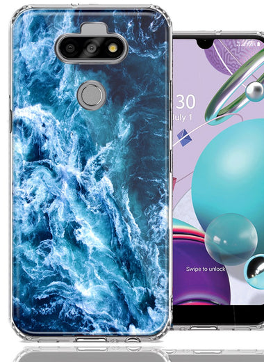 LG Aristo 5/K31/Fortune 3 Deep Blue Ocean Waves Design Double Layer Phone Case Cover
