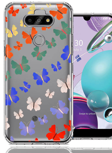 LG Aristo 5/Phoenix 5/Risio 4 Colorful Butterflies Design Double Layer Phone Case Cover