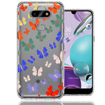LG Aristo 5/Phoenix 5/Risio 4 Colorful Butterflies Design Double Layer Phone Case Cover