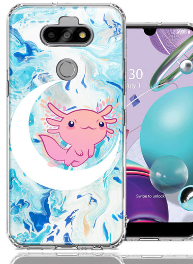 LG Aristo 5/Phoenix 5/Risio 4 Pink Axolotl Moon Mable Design Double Layer Phone Case Cover