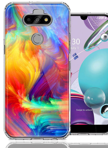 LG Aristo 5/K31/Fortune 3 Feather Paint Design Double Layer Phone Case Cover