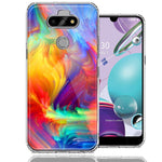 LG Aristo 5/K31/Fortune 3 Feather Paint Design Double Layer Phone Case Cover
