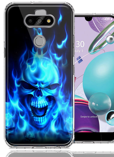 LG Aristo 5/K31/Fortune 3 Flaming Skull Design Double Layer Phone Case Cover
