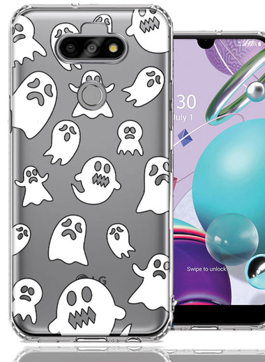 LG Aristo 5/Phoenix 5/Risio 4 Halloween Spooky Ghost Design Double Layer Phone Case Cover