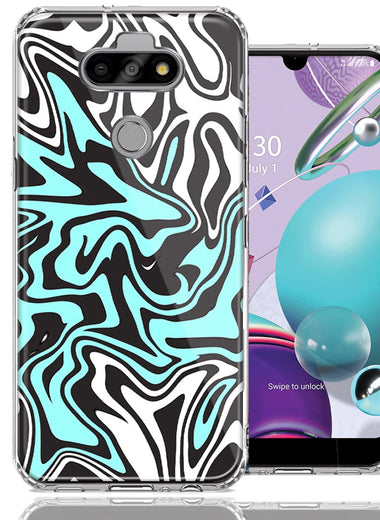LG Aristo 5/K31/Fortune 3 Mint Black Abstract Design Double Layer Phone Case Cover