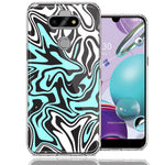 LG Aristo 5/K31/Fortune 3 Mint Black Abstract Design Double Layer Phone Case Cover