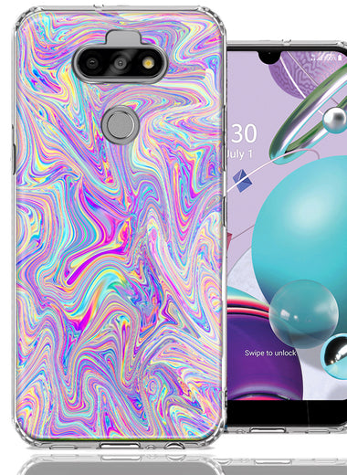 LG Aristo 5/K31/Fortune 3 Paint Swirl Design Double Layer Phone Case Cover