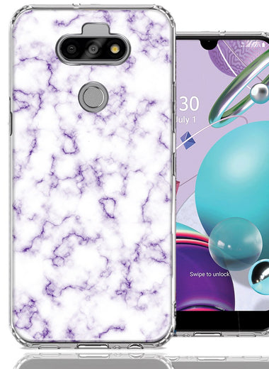 LG Aristo 5/K31/Fortune 3 Purple Marble Design Double Layer Phone Case Cover