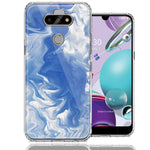 LG Aristo 5/K31/Fortune 3 Sky Blue Swirl Design Double Layer Phone Case Cover