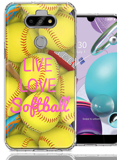 LG Aristo 5/K31/Fortune 3 Love Softball Design Double Layer Phone Case Cover