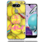 LG Aristo 5/K31/Fortune 3 Love Softball Design Double Layer Phone Case Cover