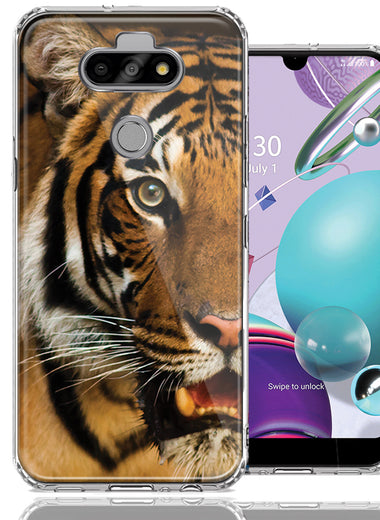 LG Aristo 5/K31/Fortune 3 Tiger Face Design Double Layer Phone Case Cover
