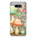 LG Aristo 5 Fairytale Watercolor Mushrooms Pastel Spring Flowers Floral Hybrid Protective Phone Case Cover
