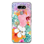LG Aristo 5 Hawaiian Vibes Hibiscus Flowers Monstera Vacation Summer Hybrid Protective Phone Case Cover