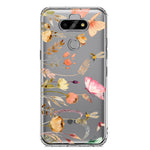 LG Aristo 5 Peach Meadow Wildflowers Butterflies Bees Watercolor Floral Hybrid Protective Phone Case Cover