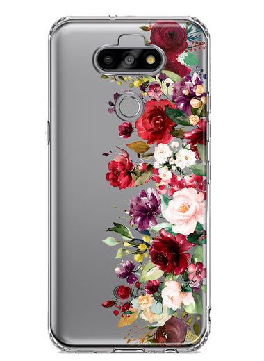 LG Aristo 5 Red Summer Watercolor Floral Bouquets Ruby Flowers Hybrid Protective Phone Case Cover