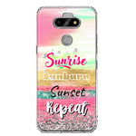 LG Aristo 5 Summer Brush Strokes Sunrise Sunburn Sunset Repeat Hybrid Protective Phone Case Cover