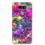 LG Aristo 5 Vibrant Pink Purple Tie Dye Summer Leopard Swirl Rainbow Hybrid Protective Phone Case Cover