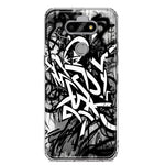 LG Aristo 5 Black White Urban Graffiti Hybrid Protective Phone Case Cover