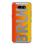 LG Aristo 5 Orange Red Clear Funny Text Quote Bruh Hybrid Protective Phone Case Cover