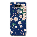 LG Aristo 5 Kawaii Japanese Pink Cherry Blossom Navy Blue Hybrid Protective Phone Case Cover