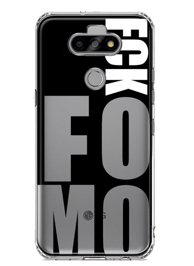 LG Aristo 5 Black Clear Funny Text Quote Fckfomo Hybrid Protective Phone Case Cover