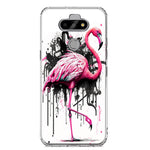 LG Aristo 5 Pink Flamingo Painting Graffiti Hybrid Protective Phone Case Cover