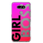 LG Aristo 5 Pink Clear Funny Text Quote Girl Boss Hybrid Protective Phone Case Cover