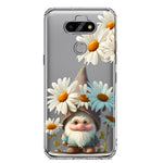 LG Aristo 5 Cute Gnome White Daisy Flowers Floral Hybrid Protective Phone Case Cover