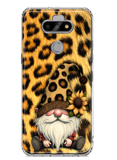 LG Aristo 5 Gnome Sunflower Leopard Hybrid Protective Phone Case Cover