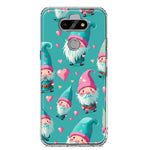 LG Aristo 5 Turquoise Pink Hearts Gnomes Hybrid Protective Phone Case Cover