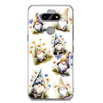 LG Aristo 5 Cute White Blue Daisies Gnomes Hybrid Protective Phone Case Cover