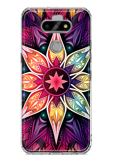 LG Aristo 5 Mandala Geometry Abstract Star Pattern Hybrid Protective Phone Case Cover