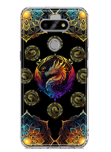 LG Aristo 5 Mandala Geometry Abstract Dragon Pattern Hybrid Protective Phone Case Cover