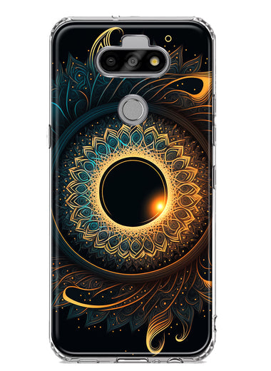 LG Aristo 5 Mandala Geometry Abstract Eclipse Pattern Hybrid Protective Phone Case Cover