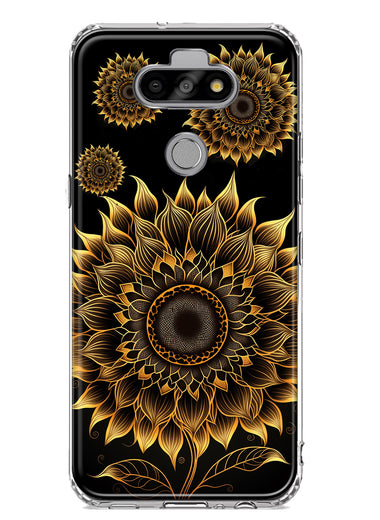 LG Aristo 5 Mandala Geometry Abstract Sunflowers Pattern Hybrid Protective Phone Case Cover