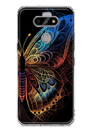 LG Aristo 5 Mandala Geometry Abstract Butterfly Pattern Hybrid Protective Phone Case Cover