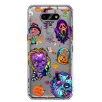 LG Aristo 5 Cute Halloween Spooky Horror Scary Neon Characters Hybrid Protective Phone Case Cover