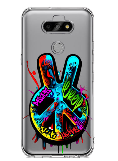 LG Aristo 5 Peace Graffiti Painting Art Hybrid Protective Phone Case Cover