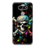 LG Aristo 5 Fantasy Paint Splash Pirate Skull Hybrid Protective Phone Case Cover