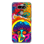LG Aristo 5 Neon Rainbow Psychedelic Trippy Hippie Big Brain Hybrid Protective Phone Case Cover