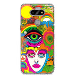 LG Aristo 5 Neon Rainbow Psychedelic Trippy Hippie DaydreamHybrid Protective Phone Case Cover