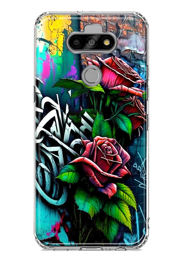 LG Aristo 5 Red Roses Graffiti Painting Art Hybrid Protective Phone Case Cover