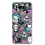 LG Aristo 5 Roses Halloween Spooky Horror Characters Spider Web Hybrid Protective Phone Case Cover