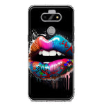 LG Aristo 5 Colorful Lip Graffiti Painting Art Hybrid Protective Phone Case Cover