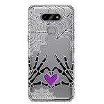 LG Aristo 5 Halloween Skeleton Heart Hands Spooky Spider Web Hybrid Protective Phone Case Cover