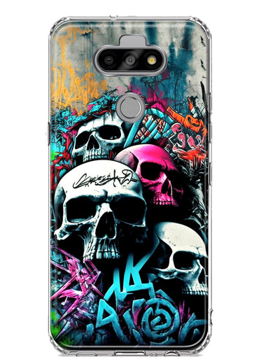 LG Aristo 5 Skulls Graffiti Painting Art Hybrid Protective Phone Case Cover